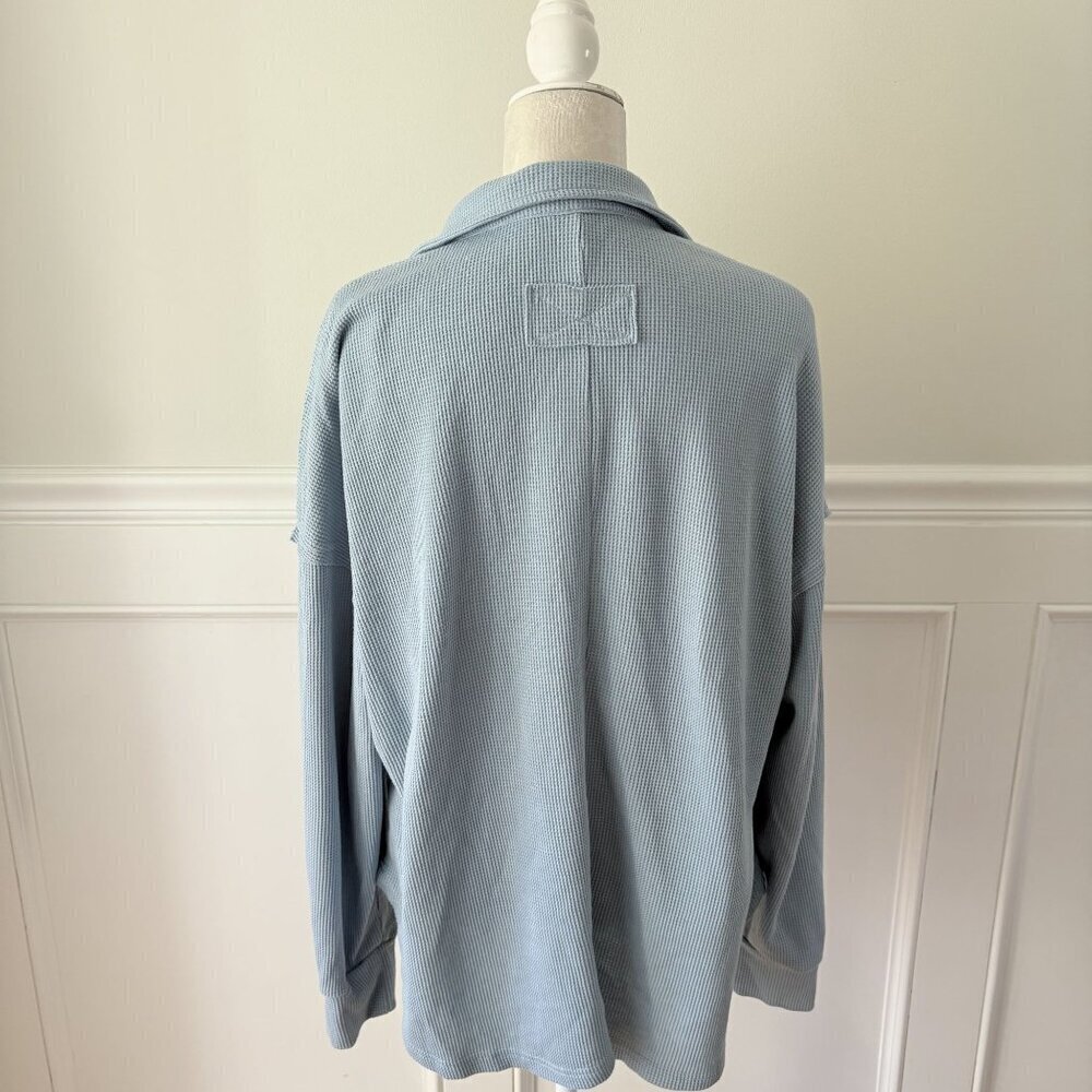 Blue Waffle Collared Pullover Excellent Condition - Picture 4 of 4
